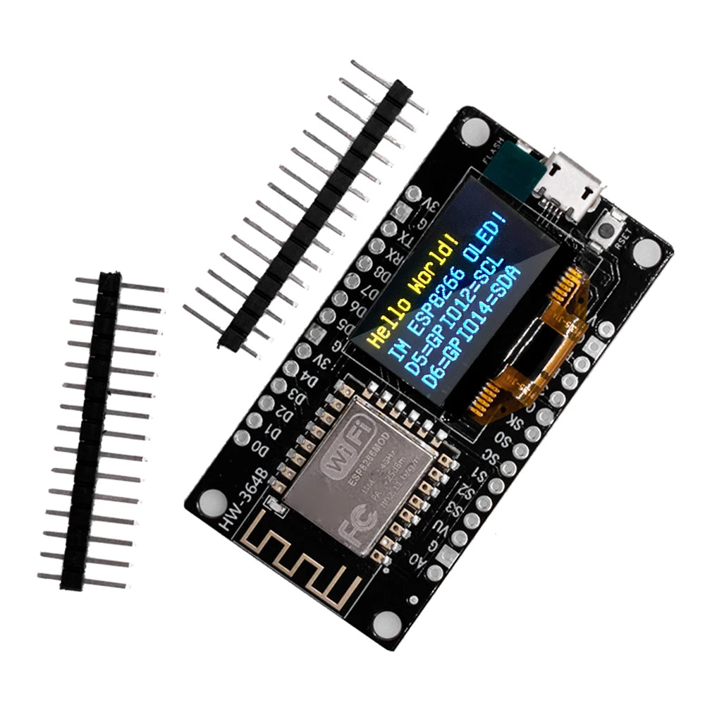 NodeMCU ESP8266 Development Board with 0.96‘’ OLED Display,CH-340,ESP-12E WiFi Module,Type-C/Micro USB for Arduino/Micropython
