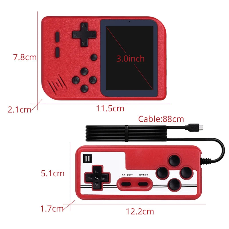 8-Bit 3.0 Inch Retro Portable Video Game Console Built-in 400 Classic Game Color LCD Mini Video Game Console Support AV output