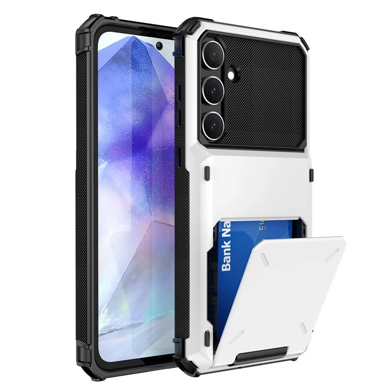 Wallet Case For Samsung Galaxy A16 A26 A36 A56 5G A06 A05 A15 A25 A35 A55 A14 A34 A54 A12 A04s Heavy Duty Armor Cards Slot Cover