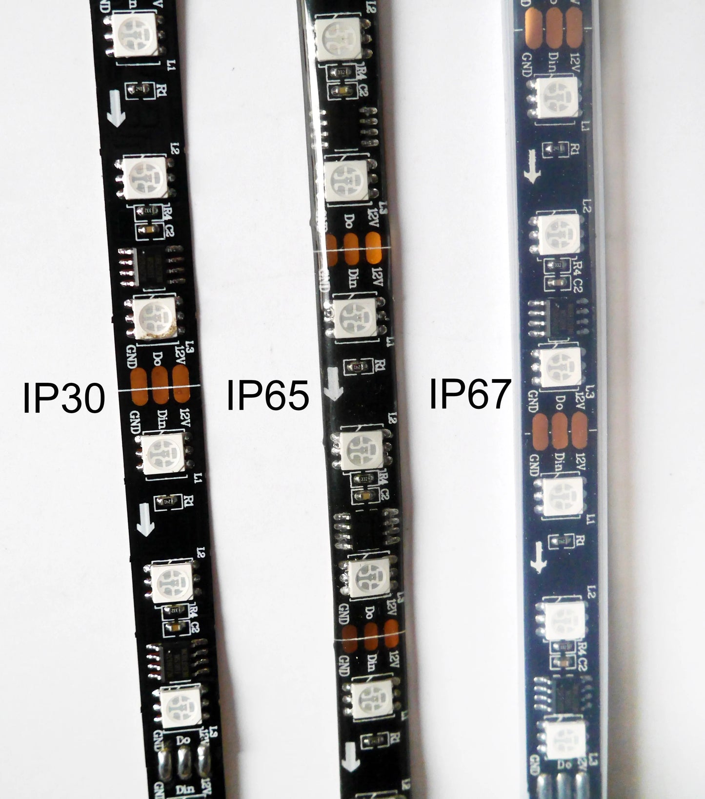 WS2811 Smart Pixel LED Strip DC12V 30/48/60leds/m 5m/lot White/Black PCB Full Color RGB LED Light Strip Neon