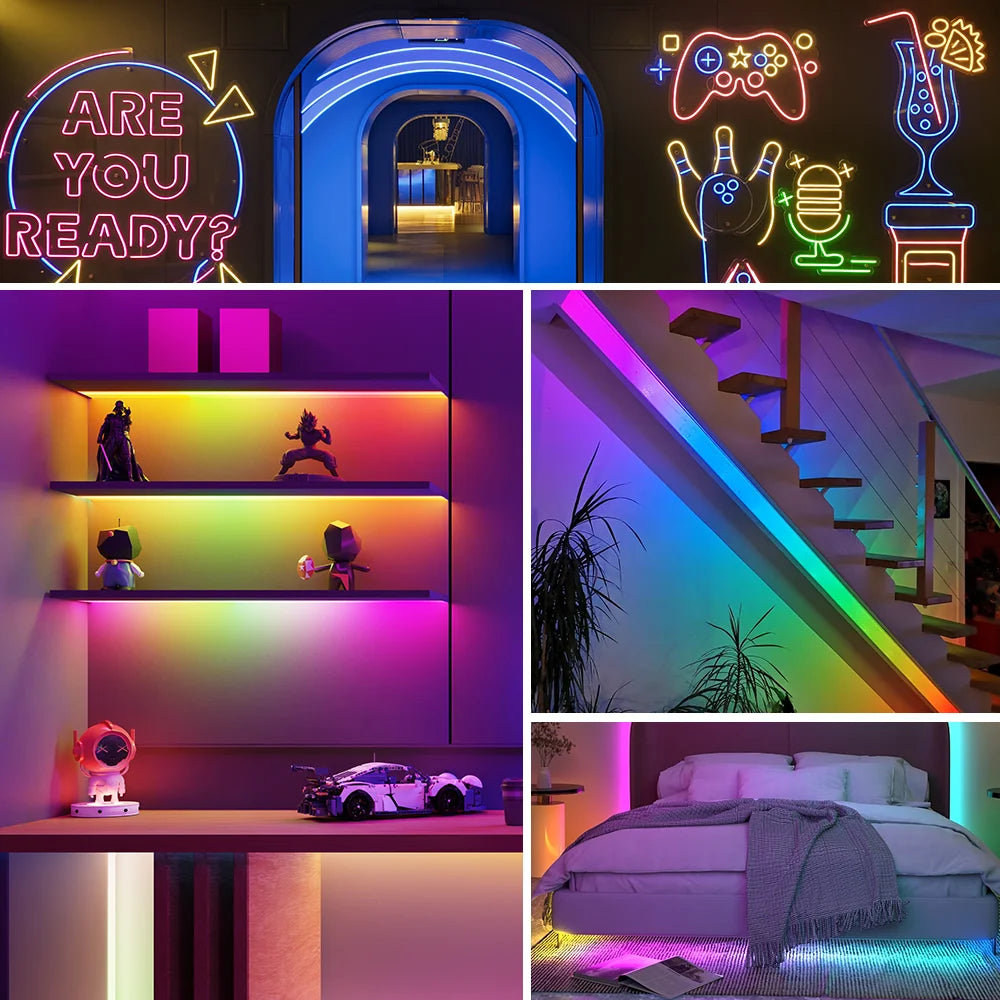 WS2812B WS2811 Round Fabric Reticulate Pattern LED Neon Strip 50Leds/m Addressable Flexible Silicone Light Tape IP67 DC5V