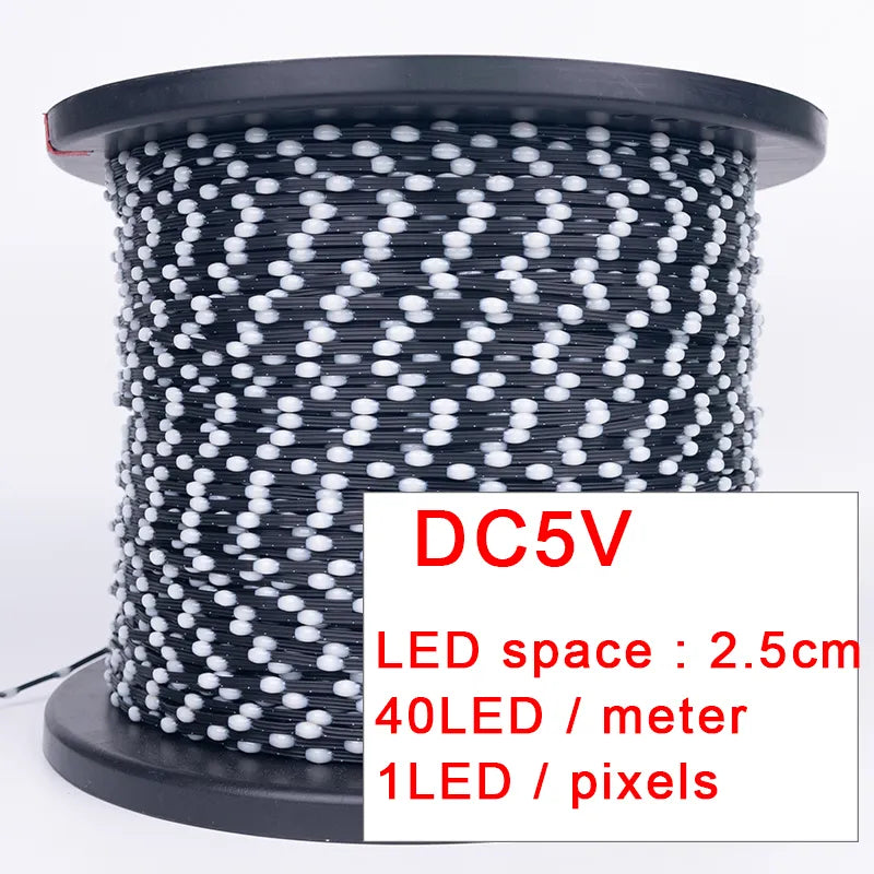 5V WS2811 WS2812 3PIN Black Wire LED String Lights Dream Color Accessories RGBIC Addressable Individually Fairy Light