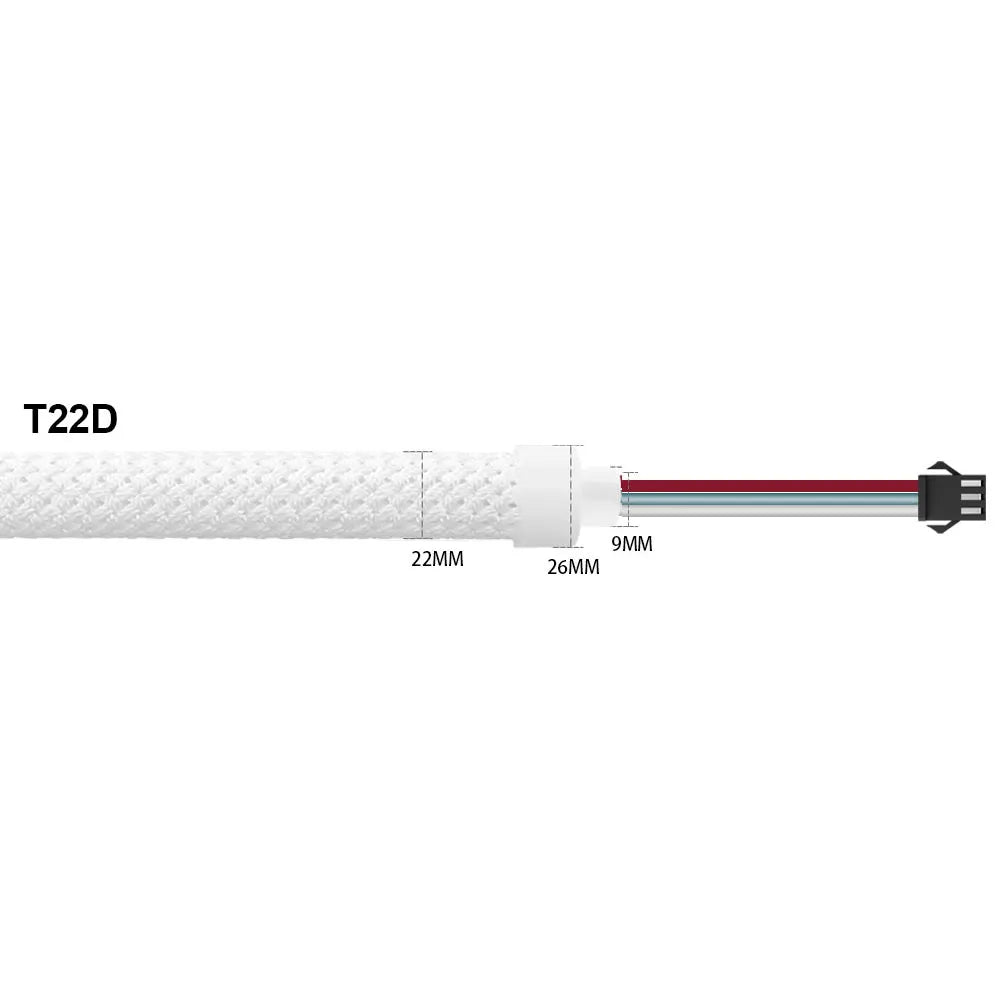 WS2812B WS2811 Round Fabric Reticulate Pattern LED Neon Strip 50Leds/m Addressable Flexible Silicone Light Tape IP67 DC5V