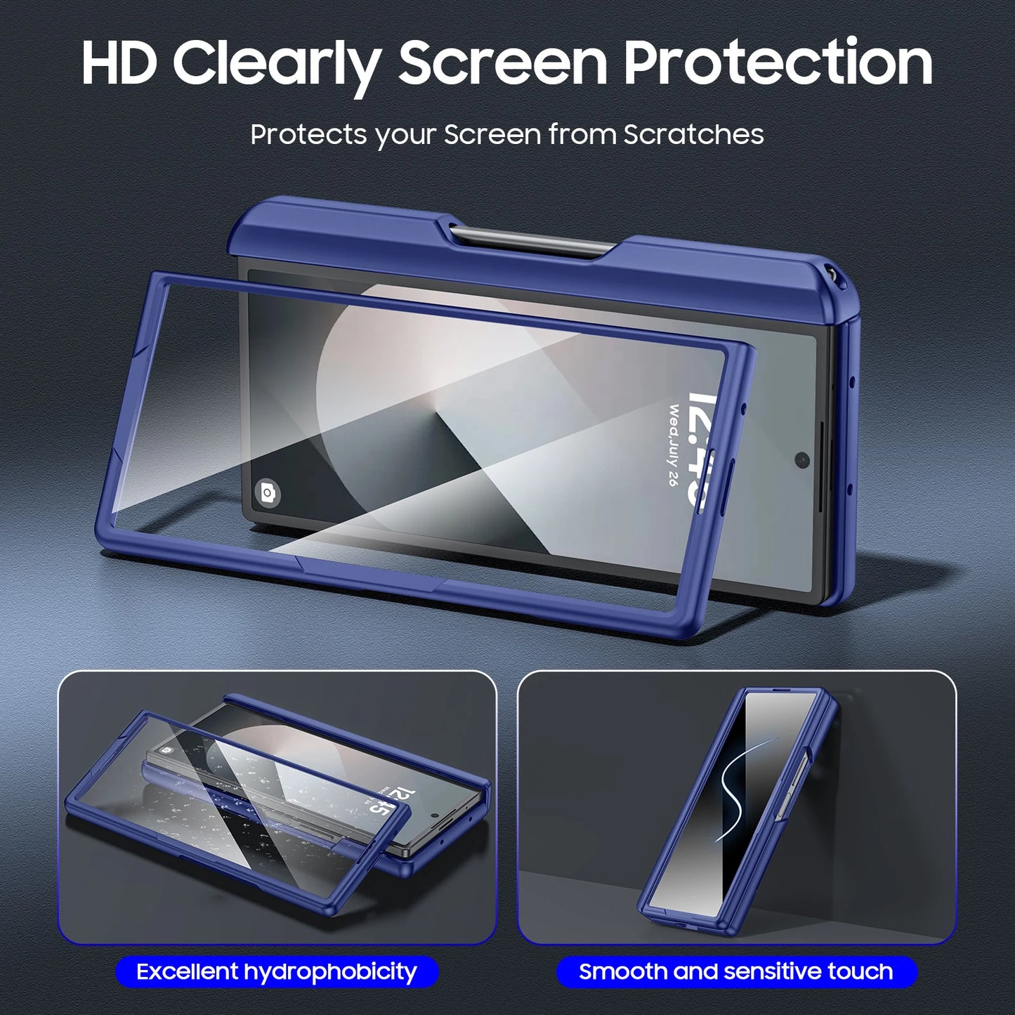 For Galaxy Z Fold 6,Goddess Day gift Back Card Pack,Integrated Pen Slot,Full Coverage 9H Protective Film,Shockproof Phone Case