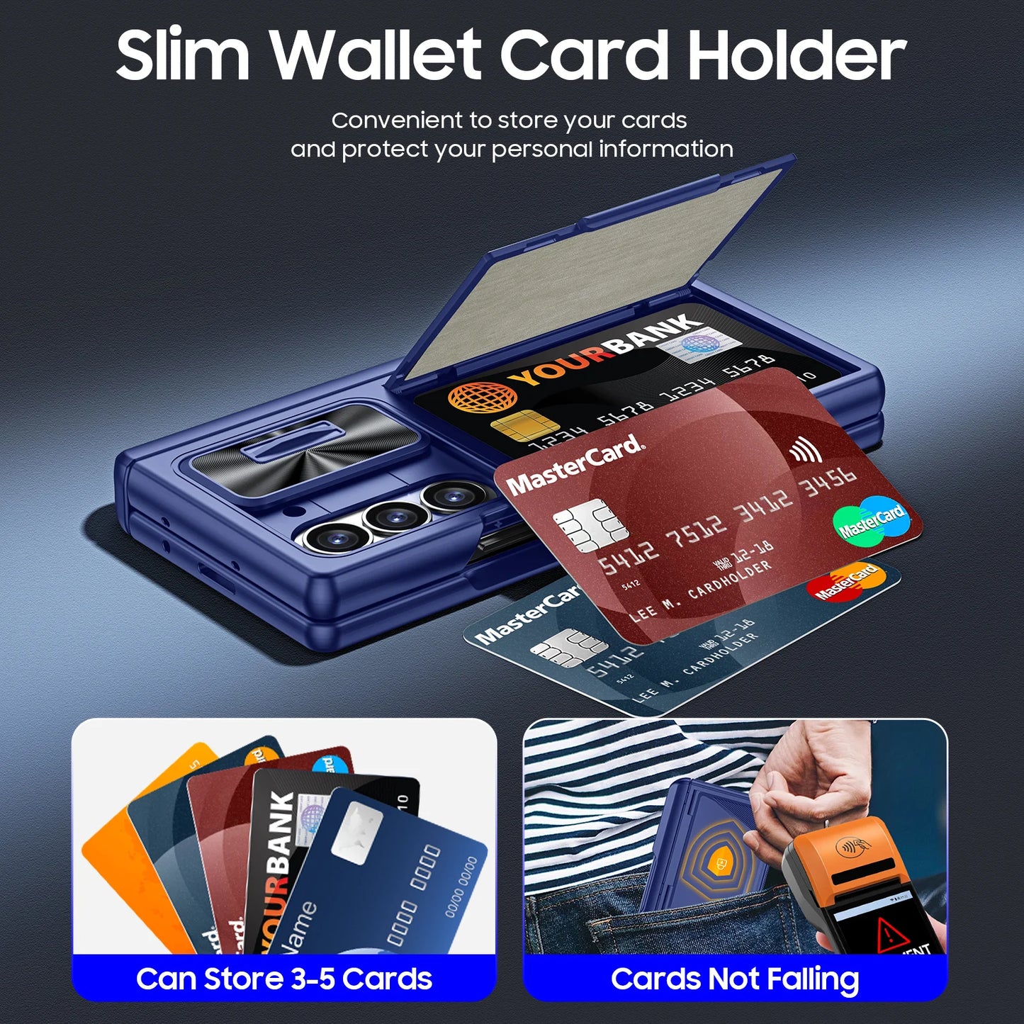 For Galaxy Z Fold 6,Goddess Day gift Back Card Pack,Integrated Pen Slot,Full Coverage 9H Protective Film,Shockproof Phone Case