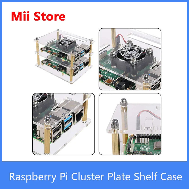 Raspberry Pi Stackable Cluster Plate Shelf 4B/3B/3B+/2B Model Multilayer Clear Stackable Case for Raspberry Pi