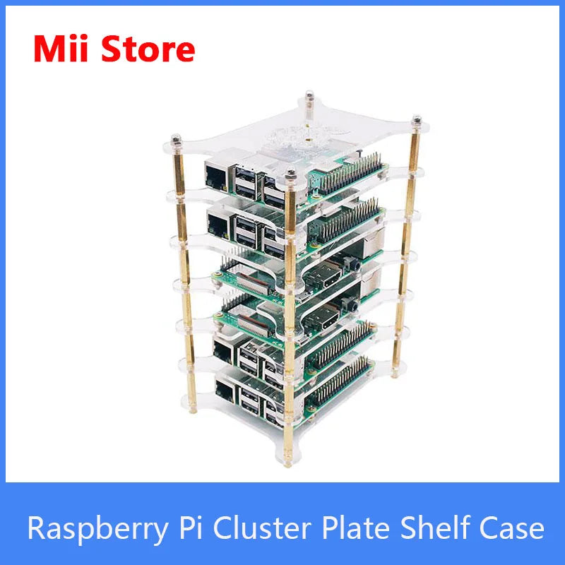 Raspberry Pi Stackable Cluster Plate Shelf 4B/3B/3B+/2B Model Multilayer Clear Stackable Case for Raspberry Pi