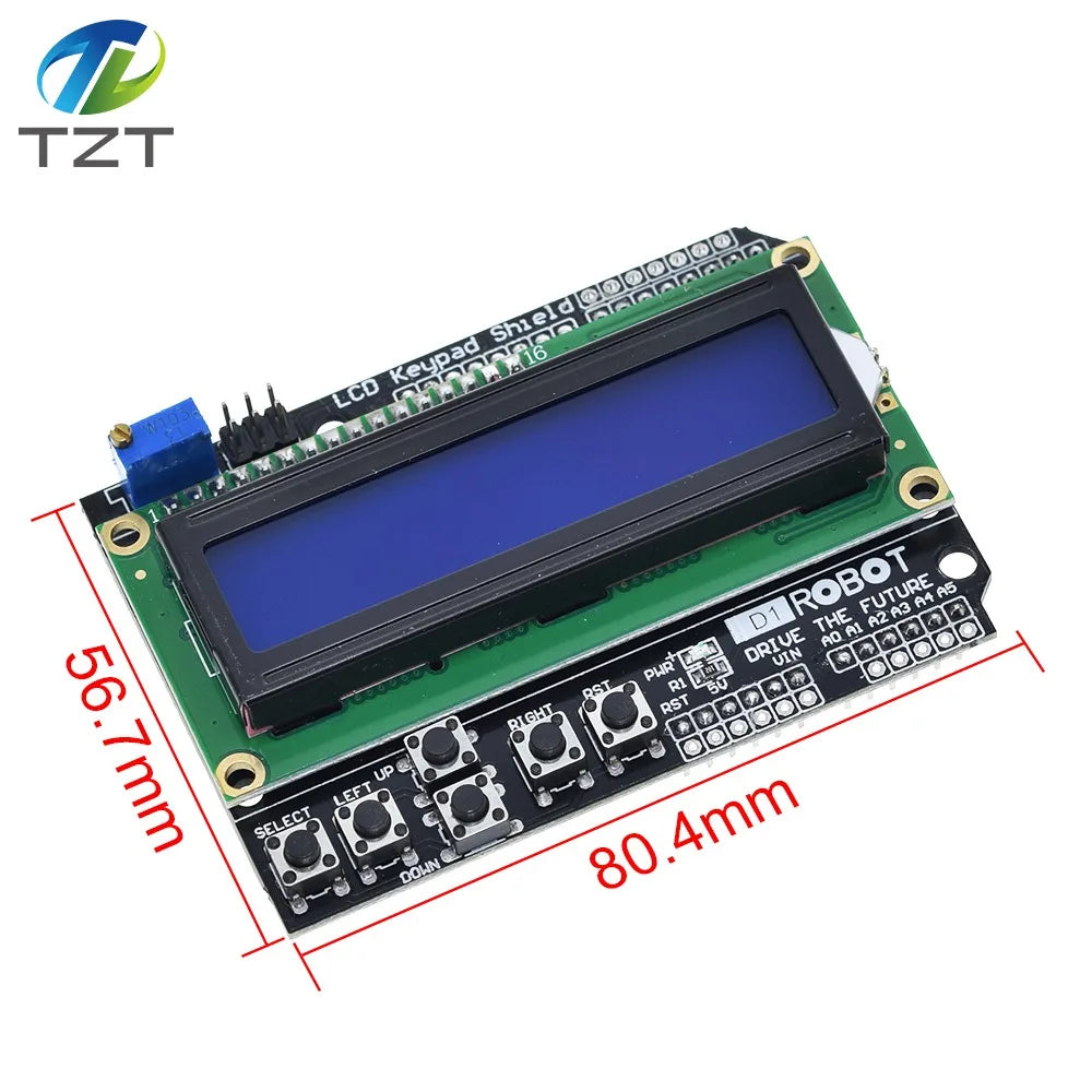 LCD1602 LCD Keypad Shield LCD 1602 Module Display For Arduino ATMEGA328 ATMEGA2560 raspberry pi UNO blue screen