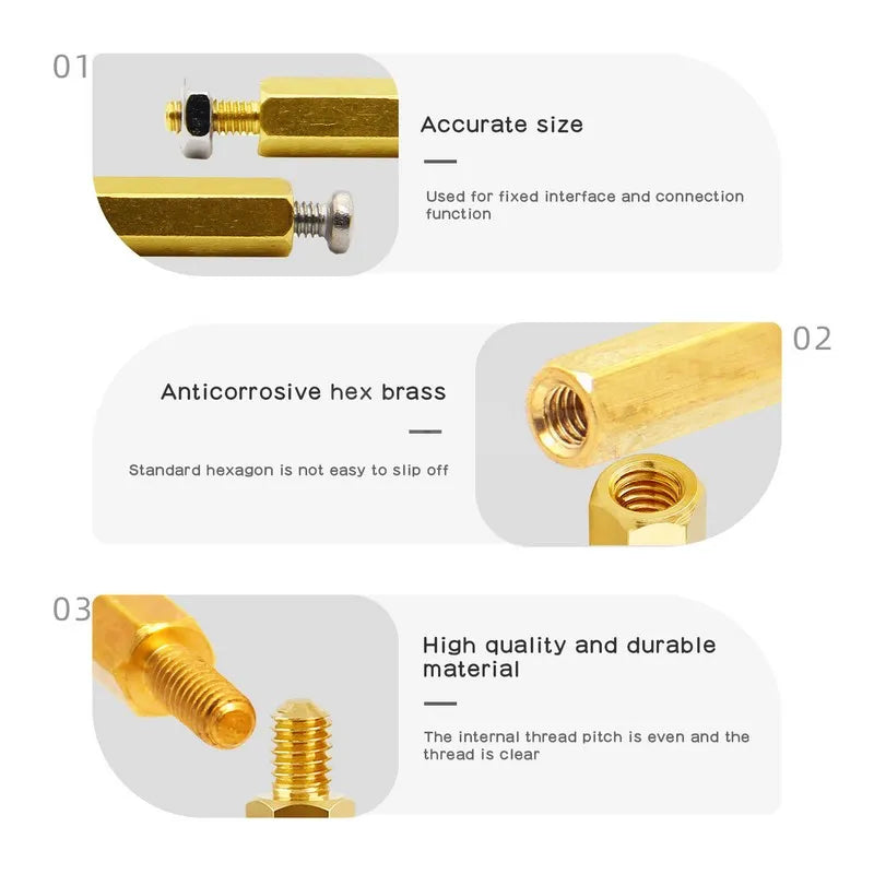 Raspberry Pi 4 Model B/3B+/3B Installation Tool 132Pcs M2.5 Series Hex Brass Spacer/Standoff+Nuts+Screws Accessories Kit