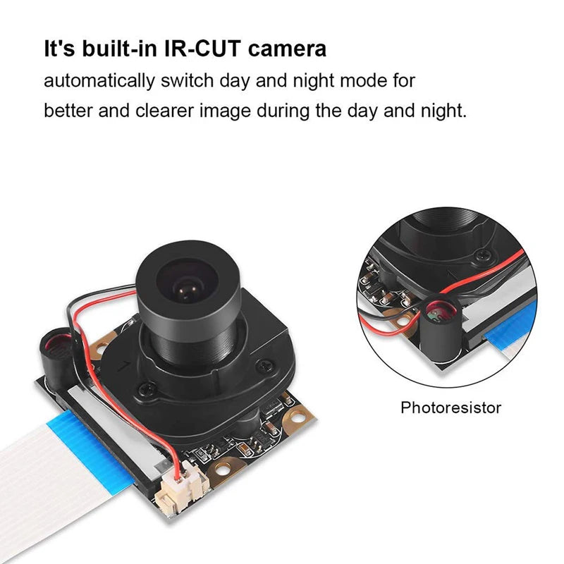 Aokin For Raspberry Pi Camera Module With Automatic Ir-cut Night Vision Camera 5mp 1080p Hd Webcam For Raspberry Pi 3 Model B