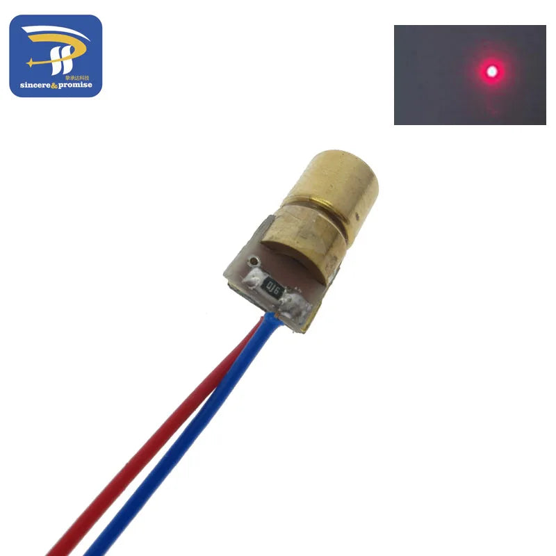 10PCS Adjustable Mini Laser Pointer Diode RED Dot Laser Diod Circuit 3V/5V 5mW 650nm Module Pointer Sight Copper Head