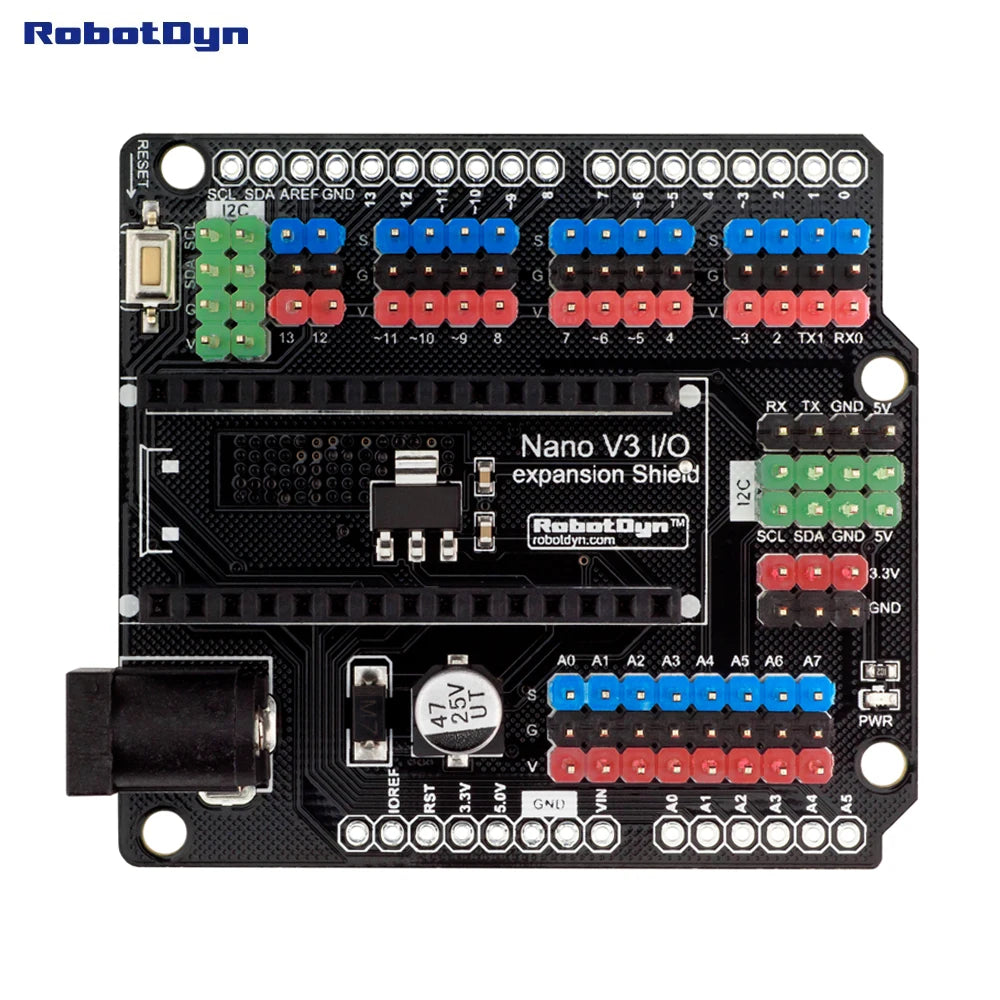 Nano I/O expansion Shield, for Arduino Nano V3 pinout. (Assembled)