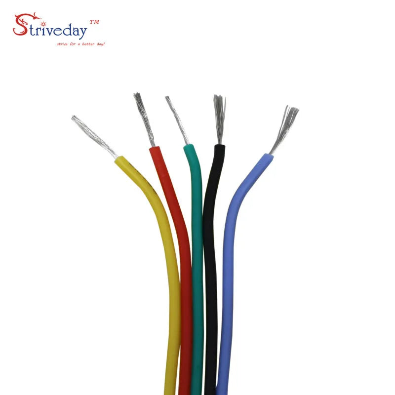 10m/roll 33ft 24awg Soft Silicone stranded Cable Wire Insulation Tinned Copper Electrical Wires DIY 10 colors to choose