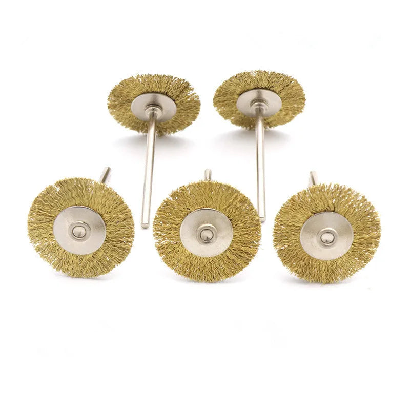 5pcs Brass Wire Brush Round Brushes Disc Brush Pot Brush for Dreme 25MM P2B4 Die Grinder Rotary Electric Tool for Engraver