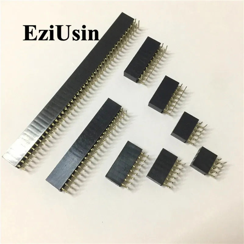 2.54mm R/A Double Row Female 2~40P PCB Board Right angle Pin Header socket Connector Pinheader 2*/4/6/10/20/40Pin For Arduino