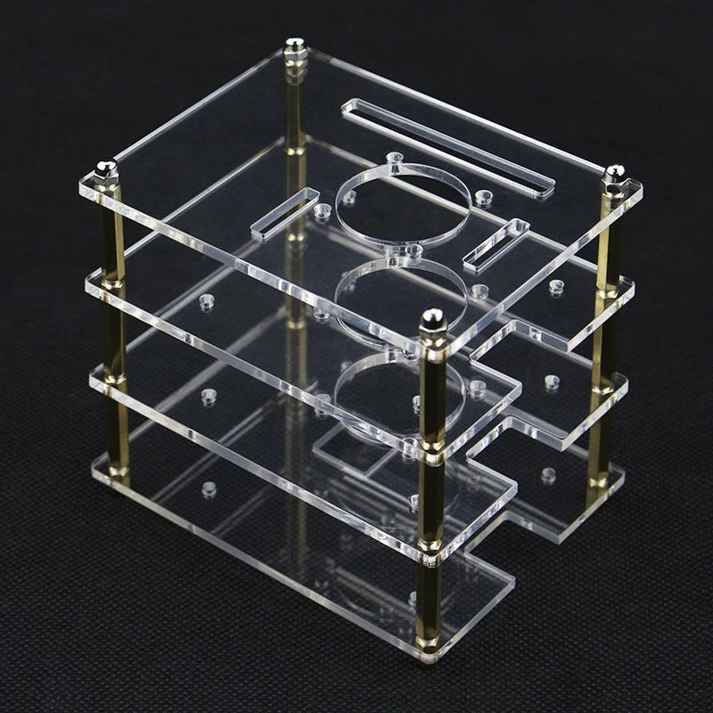 3 Layer Raspberry Pi Acrylic Case Clear Box Cover + Cooling Fans for Raspberry Pi 4B 3B+ 3B DIY Cluster