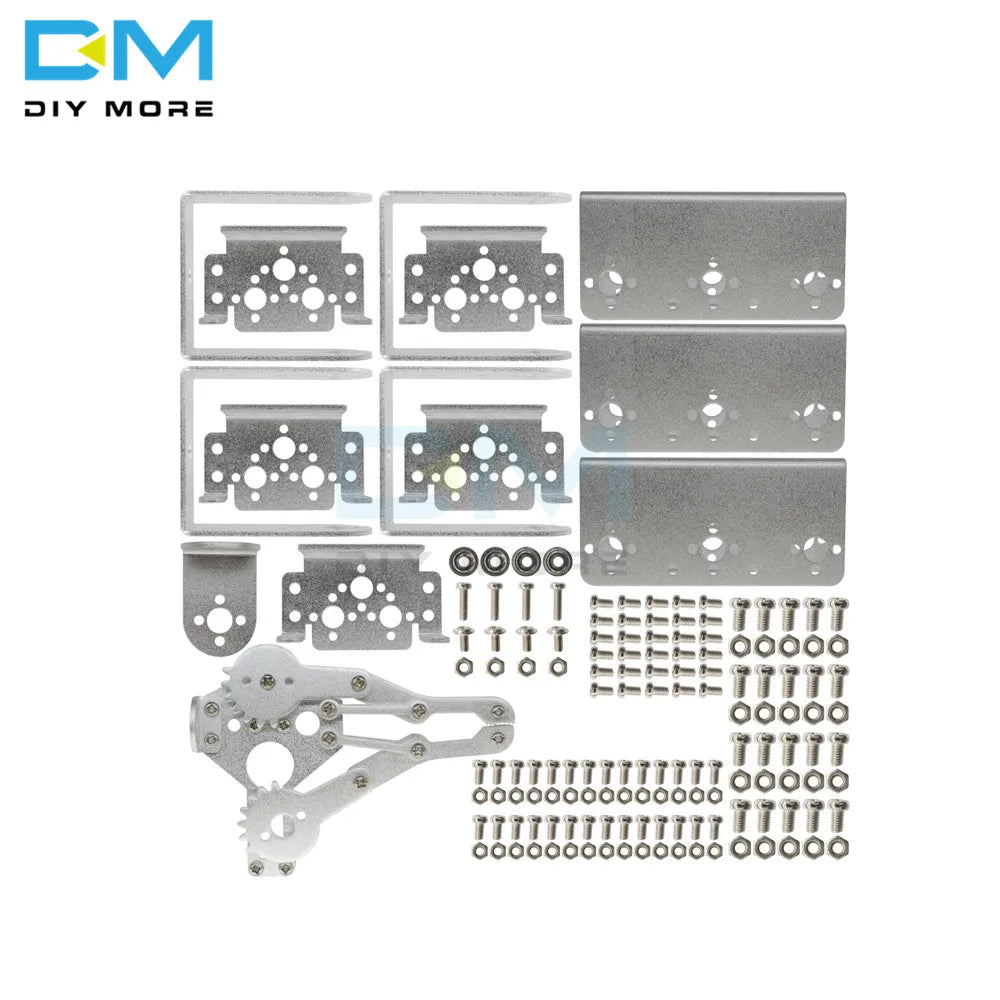 Manipulator ROT3U 6DOF Aluminium Robot Arm Mechanical Robotic Clamp Claw for Arduino Silver