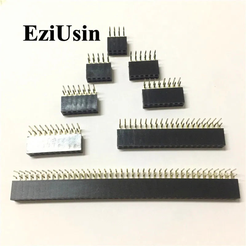 2.54mm R/A Double Row Female 2~40P PCB Board Right angle Pin Header socket Connector Pinheader 2*/4/6/10/20/40Pin For Arduino