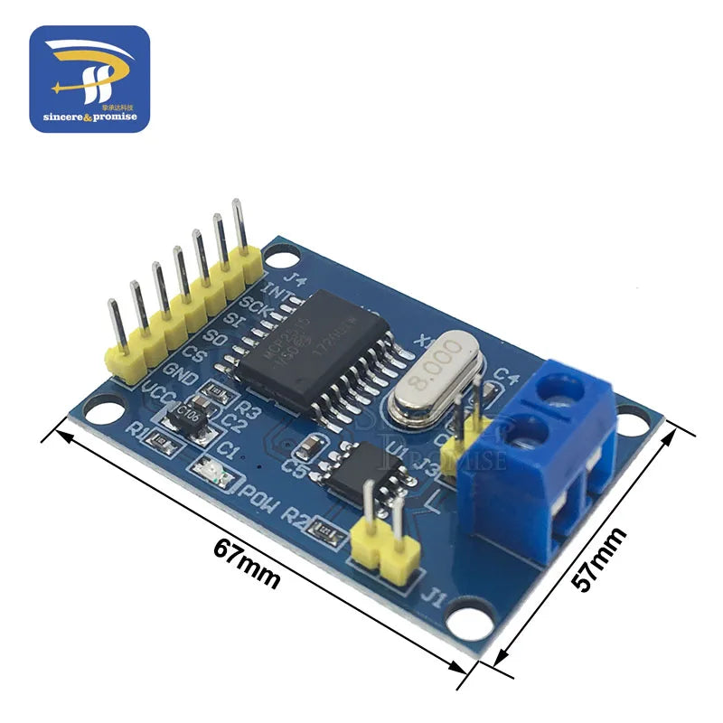 MCP2515 CAN Bus Driver Module Board TJA1050 Receiver SPI For 51 MCU ARM Controller Interface Module For Arduino DIY Kit NEW