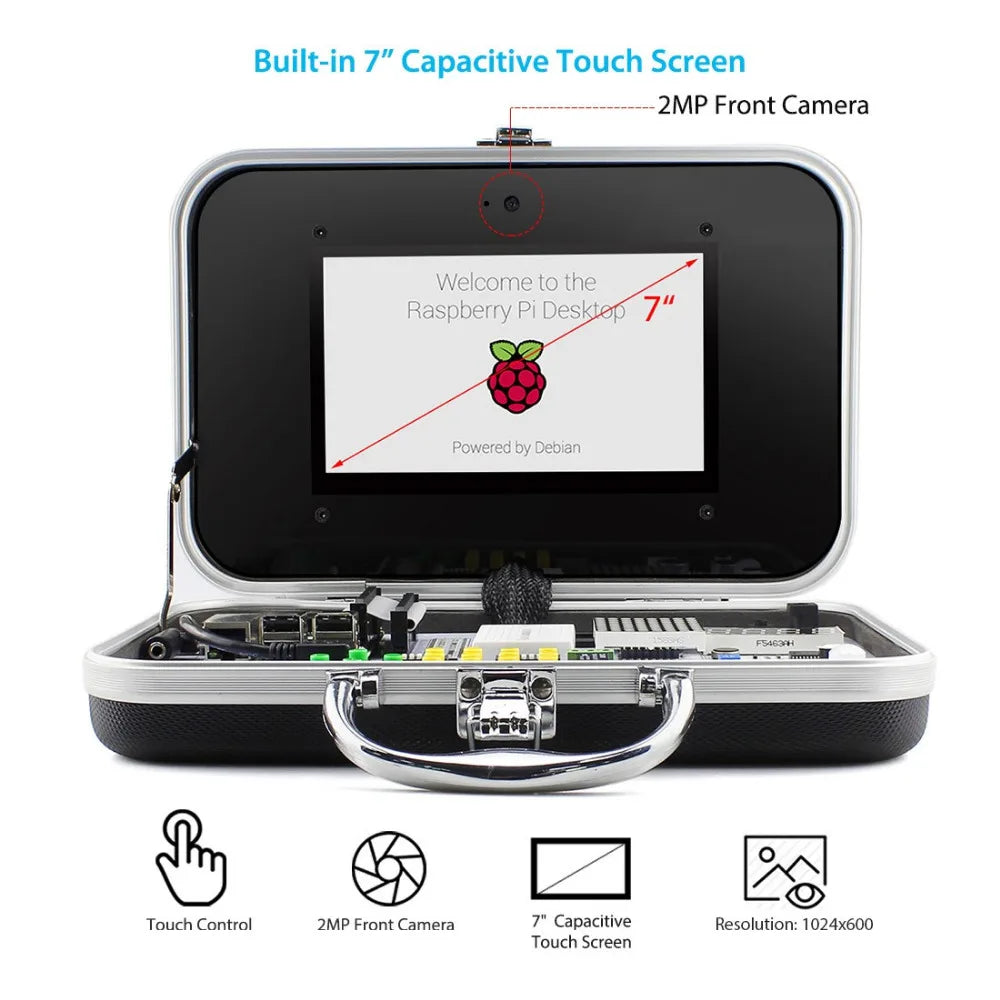 Elecrow Crowpi Educational Learning Kit 7 '' HD Touchscreen LCD Display Compact 7 inch Raspberry Pi 4 Programable LED Display