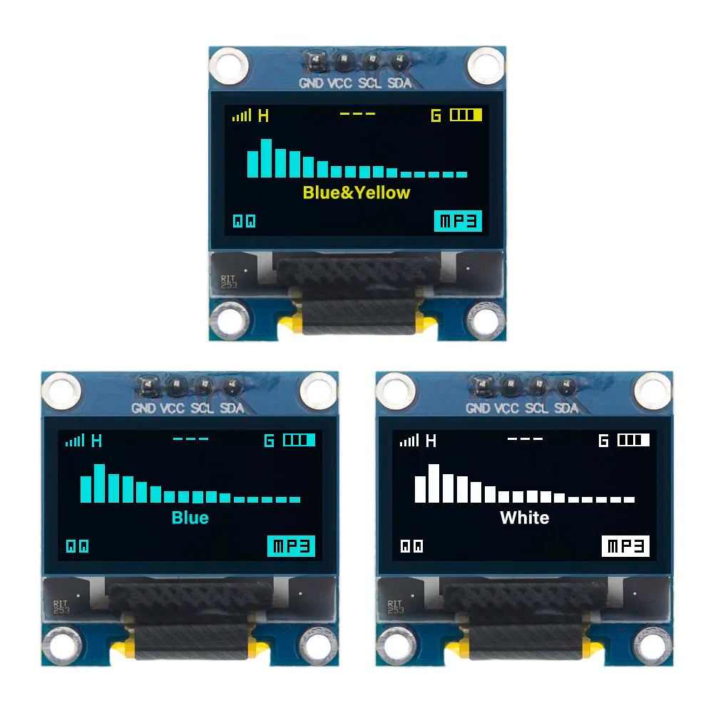 0.96 Inch OLED SSD1306 White/Blue/Yellow 128X64 IIC I2C Serial Display Module 12864 LCD Screen Board For Arduino