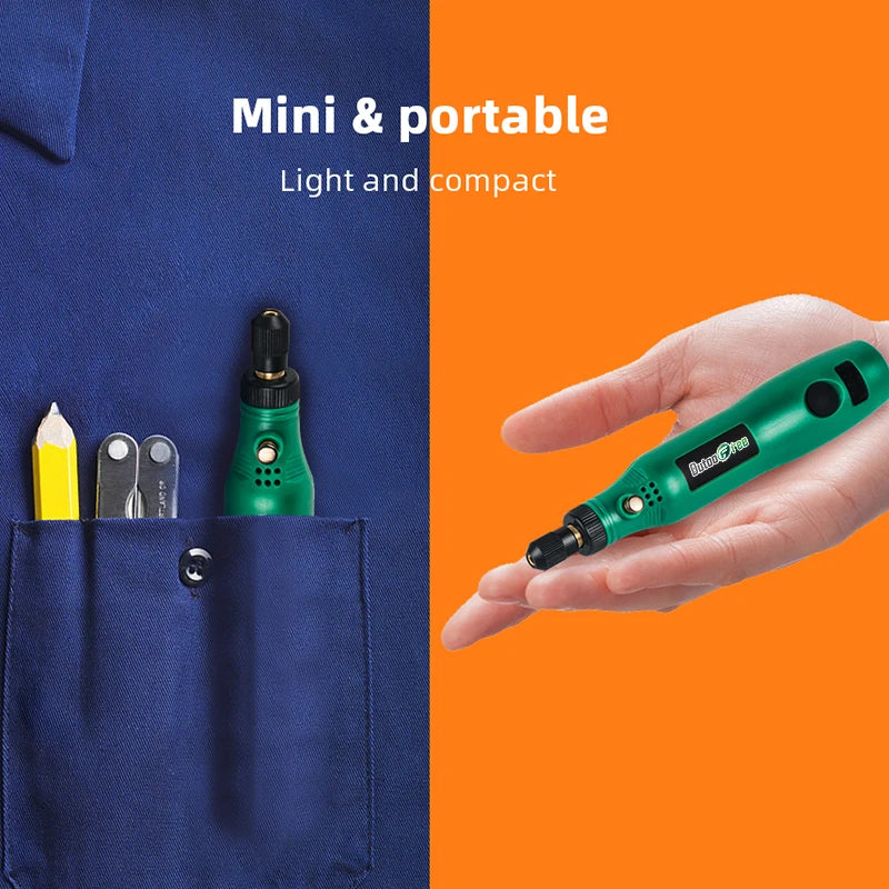 3.7V USB Cordless Drill Mini Electric Carving Pen 3 Speed Drill Rotary Tools Kit Engraver Pen DIY For Grinding Polishing