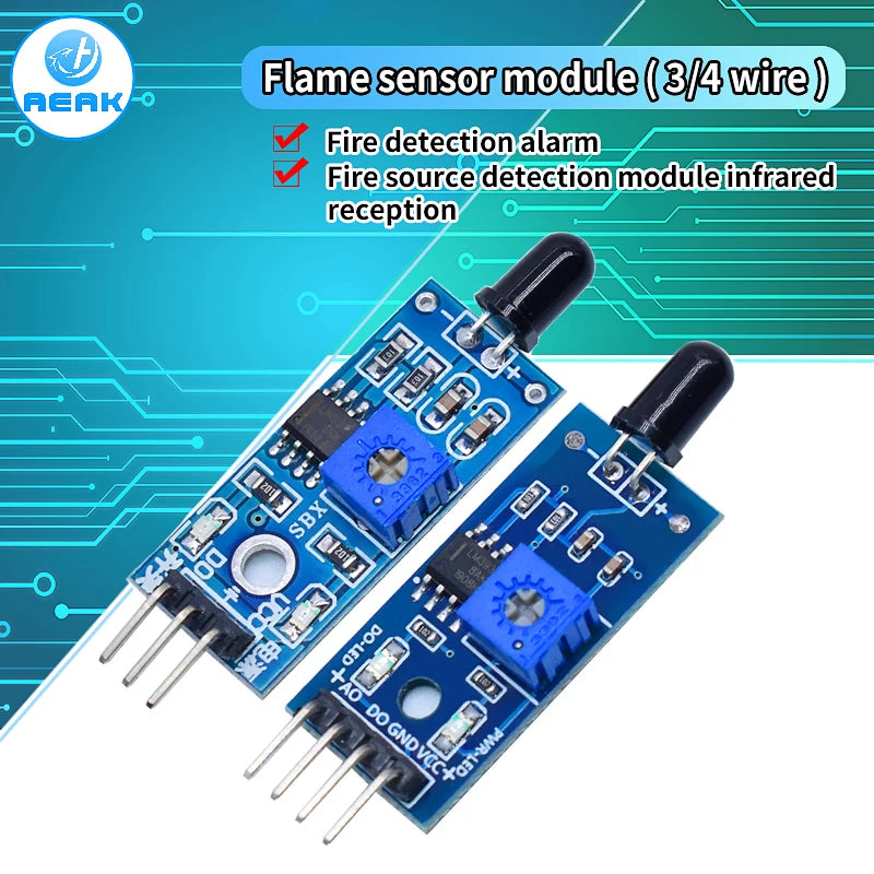 LM393 3 / 4 Pin IR Flame Detection Sensor Module Fire Detector Infrared Receiver Module for arduino Diy Kit