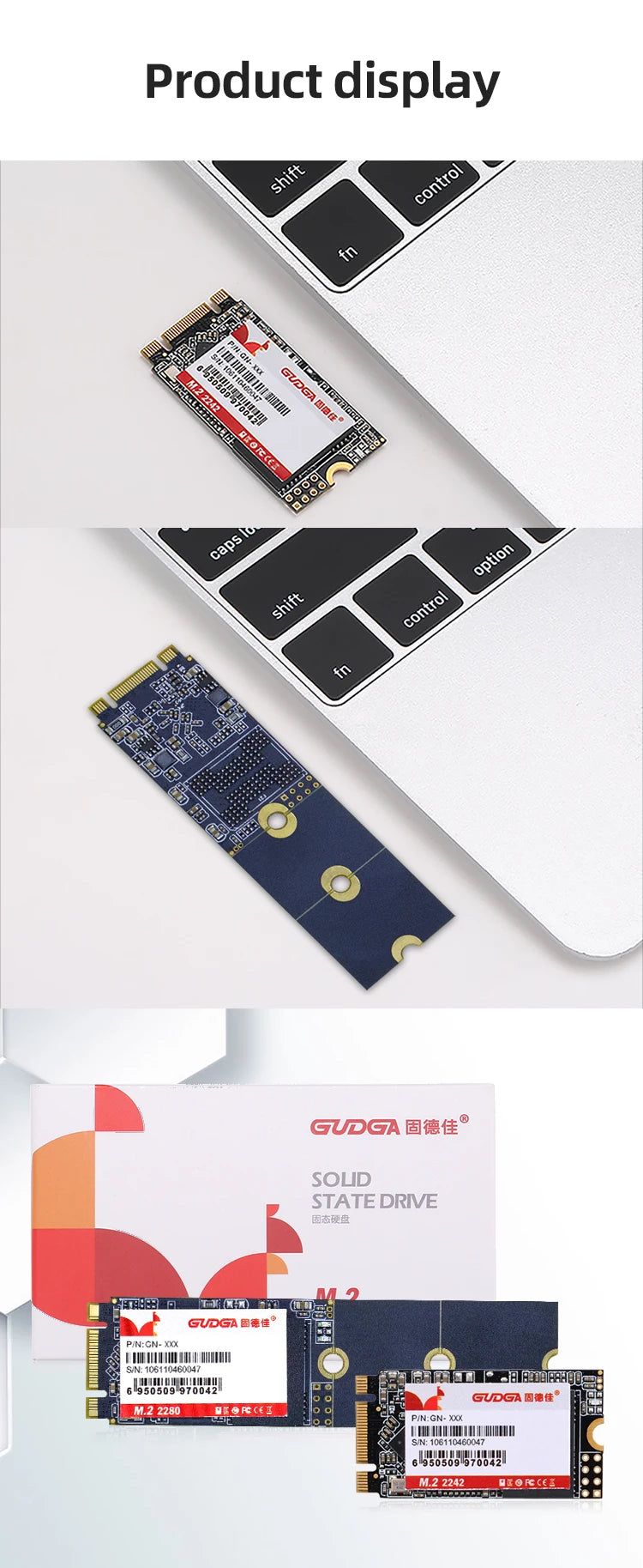 GUDGA SSD M2 SATA M.2 NGFF SATA III Solid State Drive 1TB 2TB 4TB 2242 2280 Internal Hard Drive Disk For Laptops Desktop Notebook