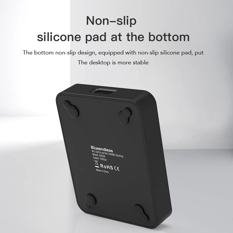 External SSD Hard Disk M.2 SSD Enclosure 10Gbps Read Writing Speed SSD Case For M.2 NVME SATA SSD Docking Station Plug and Play