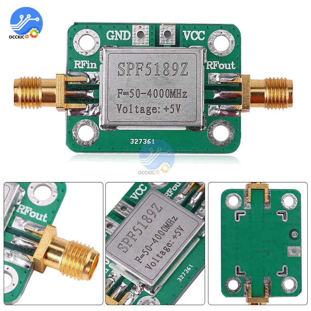 LNA 50-4000MHz RF Low Noise Amplifier Signal Receiver Module Shield Board for Arduino SPF5189 NF = 0.6dB inm