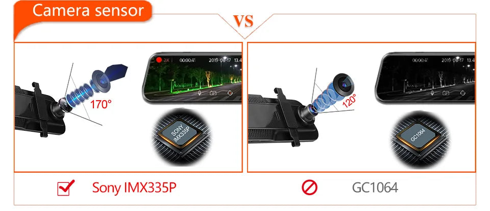 E-ACE 2K Car DVR WIFI GPS Stream Media Mirror Optional 1080P Car Video Camera Night Vision Loop Recording 24H Parking Black Box