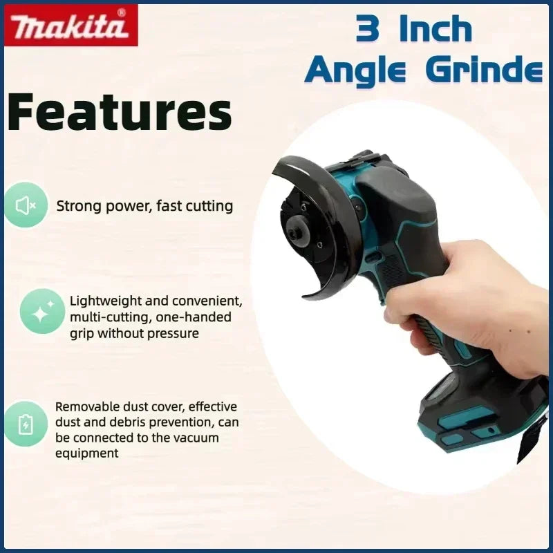 Makita  3 Inch New Mini Angle Grinder Cordless 3 Inch Electirc CUT OFF Tool Cutting Circular Saw Power Tool 18V Battery