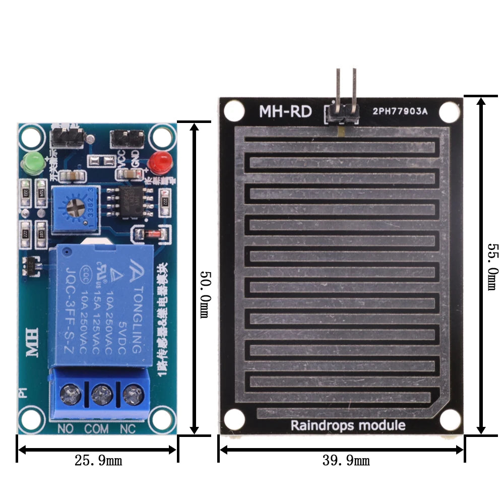 Snow Raindrops Detection Sensor Module Rain Weather Module Humidity  For Arduino Robot Car Diy Kit 5V/12V Relay Control Module