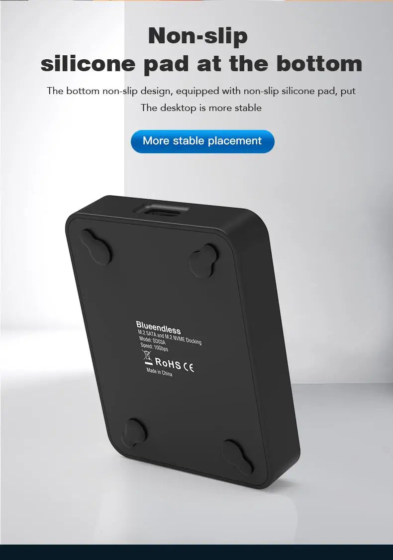 External SSD Hard Disk M.2 SSD Enclosure 10Gbps Read Writing Speed SSD Case For M.2 NVME SATA SSD Docking Station Plug and Play