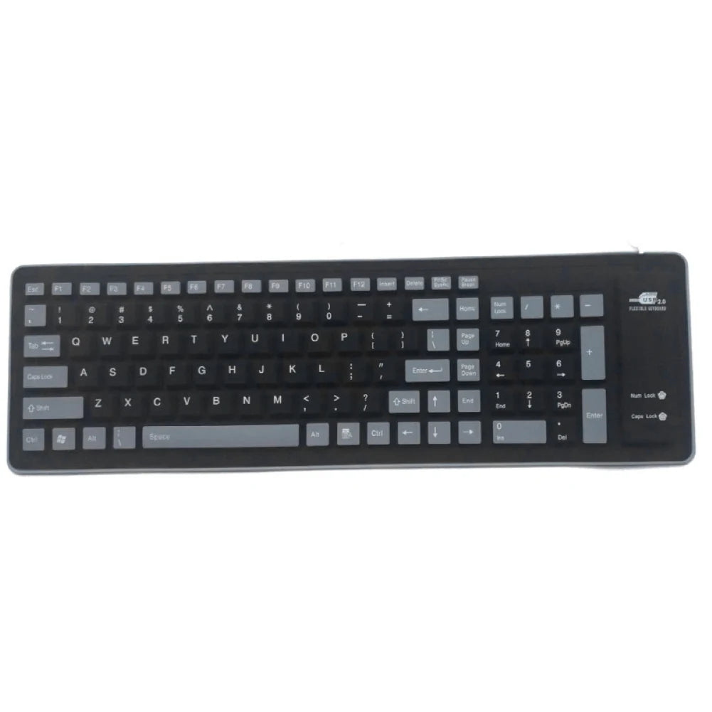 NEW Wire Bluetooth Keyboard Foldable Roll Up Silent 87key Keypads Soft Silicone Flexible Teclado For PC Tablet