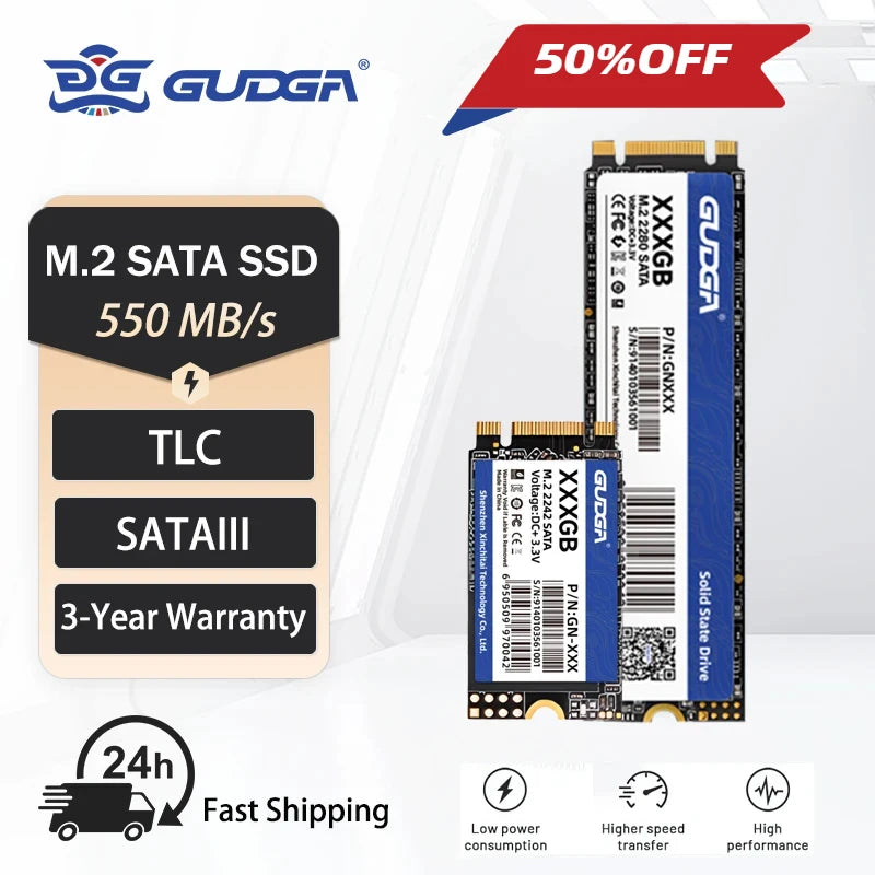 GUDGA SSD M2 SATA M.2 NGFF SATA III Solid State Drive 1TB 2TB 4TB 2242 2280 Internal Hard Drive Disk For Laptops Desktop Notebook