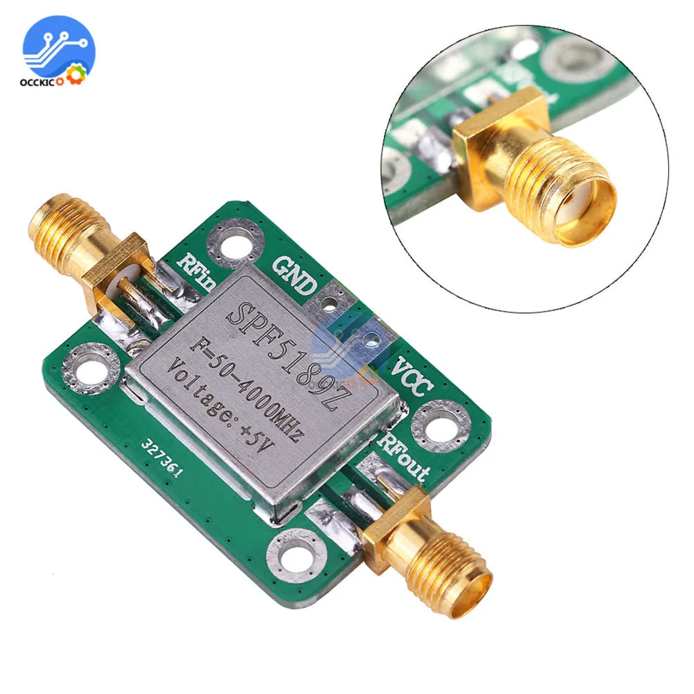 LNA 50-4000MHz RF Low Noise Amplifier Signal Receiver Module Shield Board for Arduino SPF5189 NF = 0.6dB inm