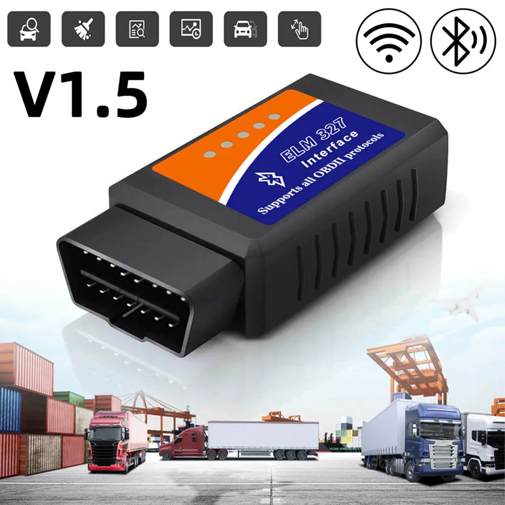 OBD2 Scanner ELM327 Car Diagnostic Detector Code Reader Tool V1.5 WIFI Bluetooth OBD 2 for IOS Android Auto Scan Repair Tools