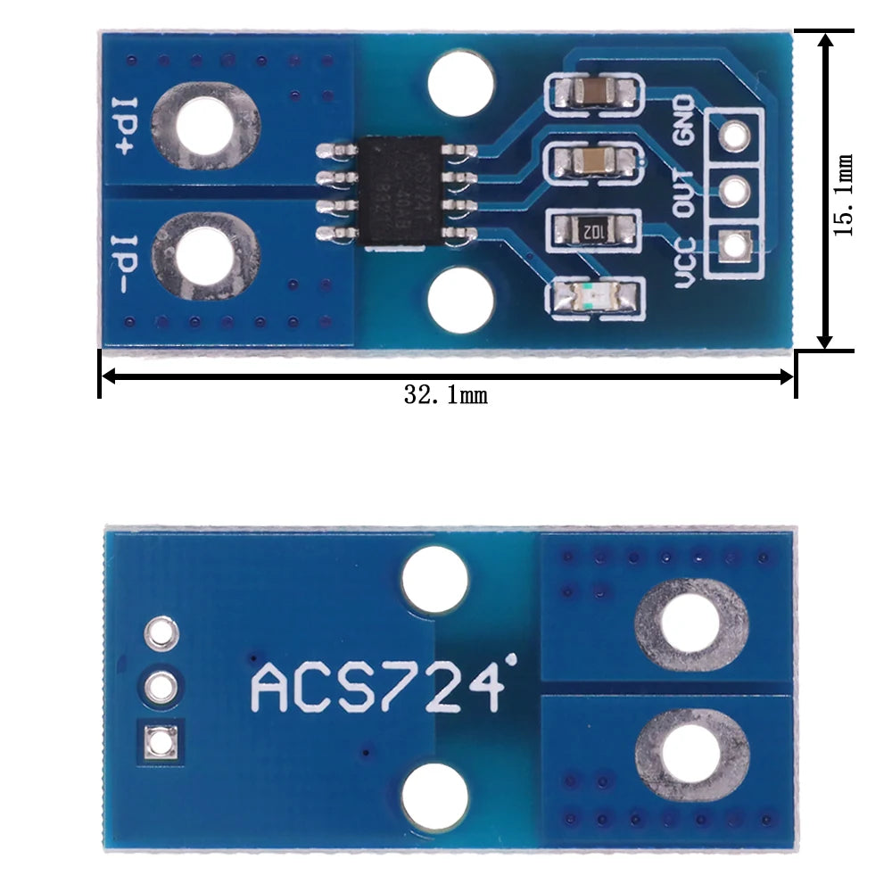 Hot Sale ACS712 5A 20A 30A Range Detection Hall Current Sensor Module ACS724 40A 50A Model For Arduino