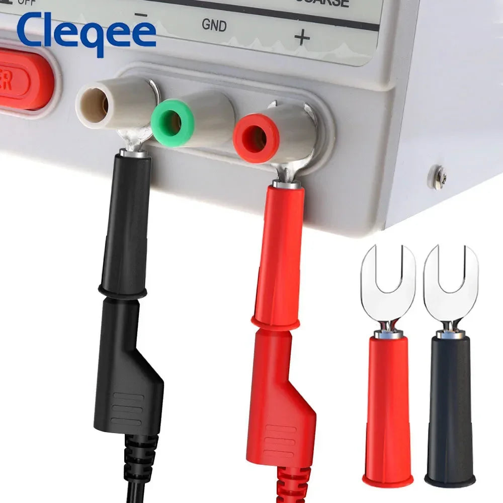 Cleqee P1036B 4mm Banana To Banana Plug Test Lead Kit for Multimeter Match Alligator Clip U-type & Puncture Test Probe Kit