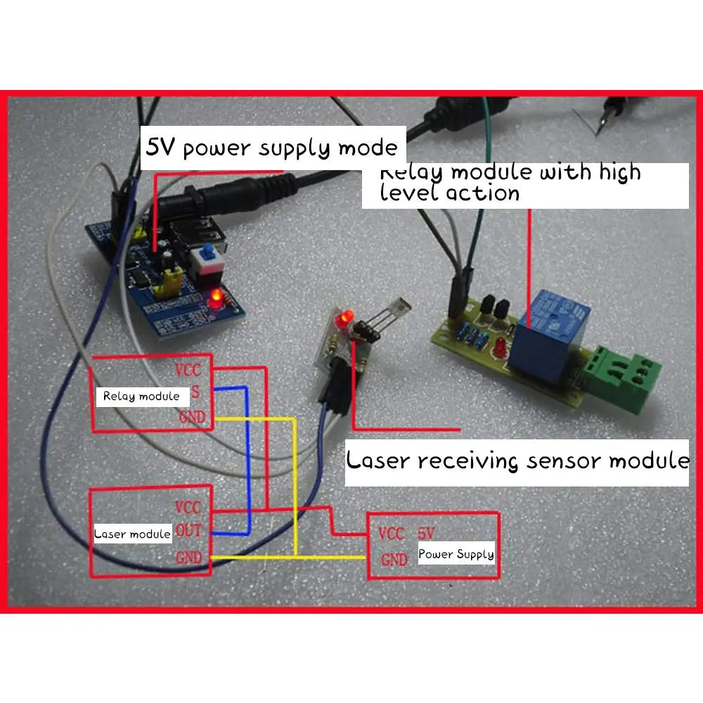 1 Set KY-008 Laser Transmitter +Laser Receiver Sensor Module Non-modulator Tube Laser Sensor Module for Arduino AVR