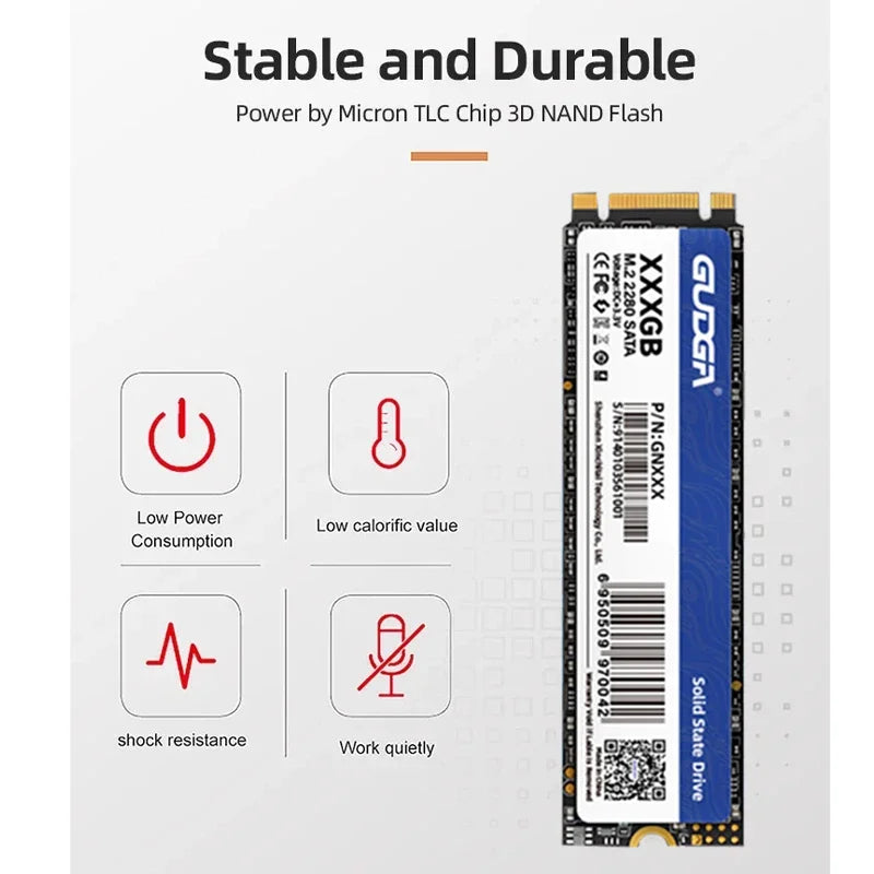 GUDGA SSD M2 SATA M.2 NGFF SATA III Solid State Drive 1TB 2TB 4TB 2242 2280 Internal Hard Drive Disk For Laptops Desktop Notebook