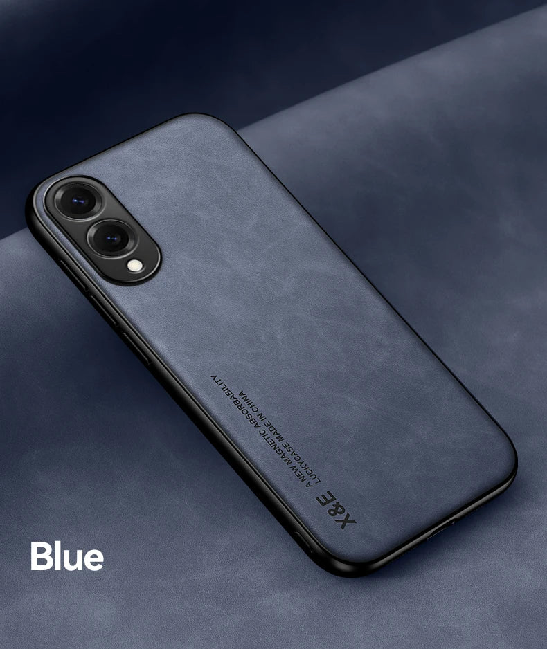 Magnetic Sheepskin Leather Case For Samsung Galaxy S25 S24 S23 S22 S21 S20 Ultra FE S25 Edge S10 S9 Plus Soft Shockproof Cover