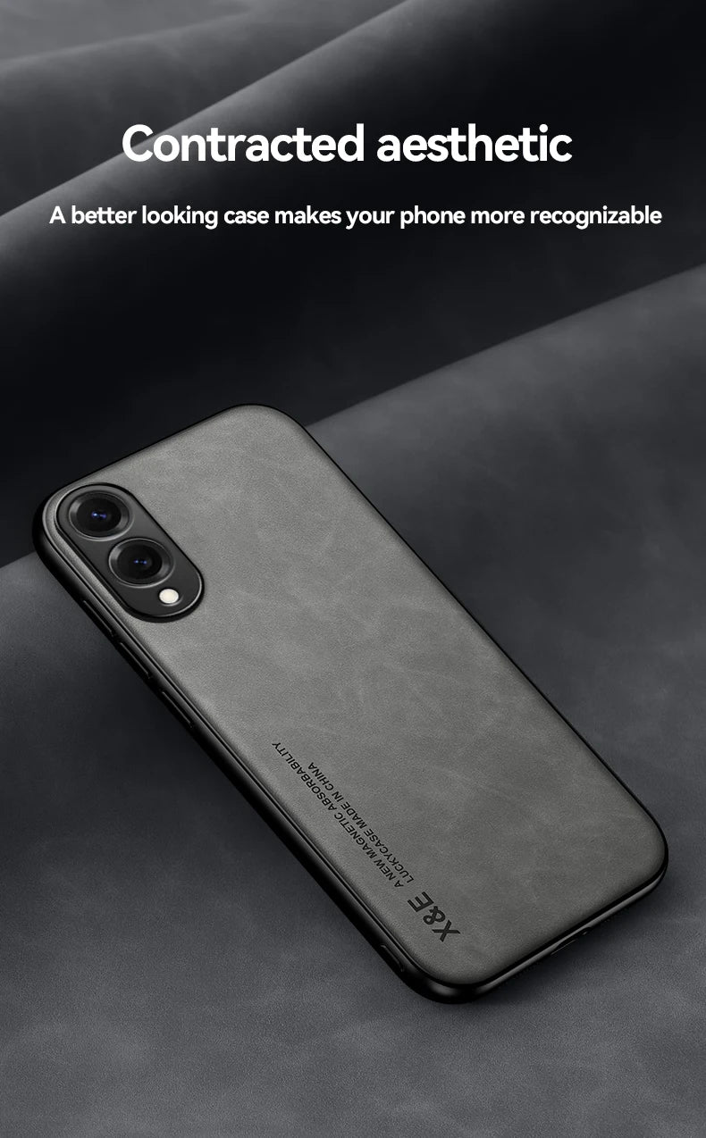 Magnetic Sheepskin Leather Case For Samsung Galaxy S25 S24 S23 S22 S21 S20 Ultra FE S25 Edge S10 S9 Plus Soft Shockproof Cover