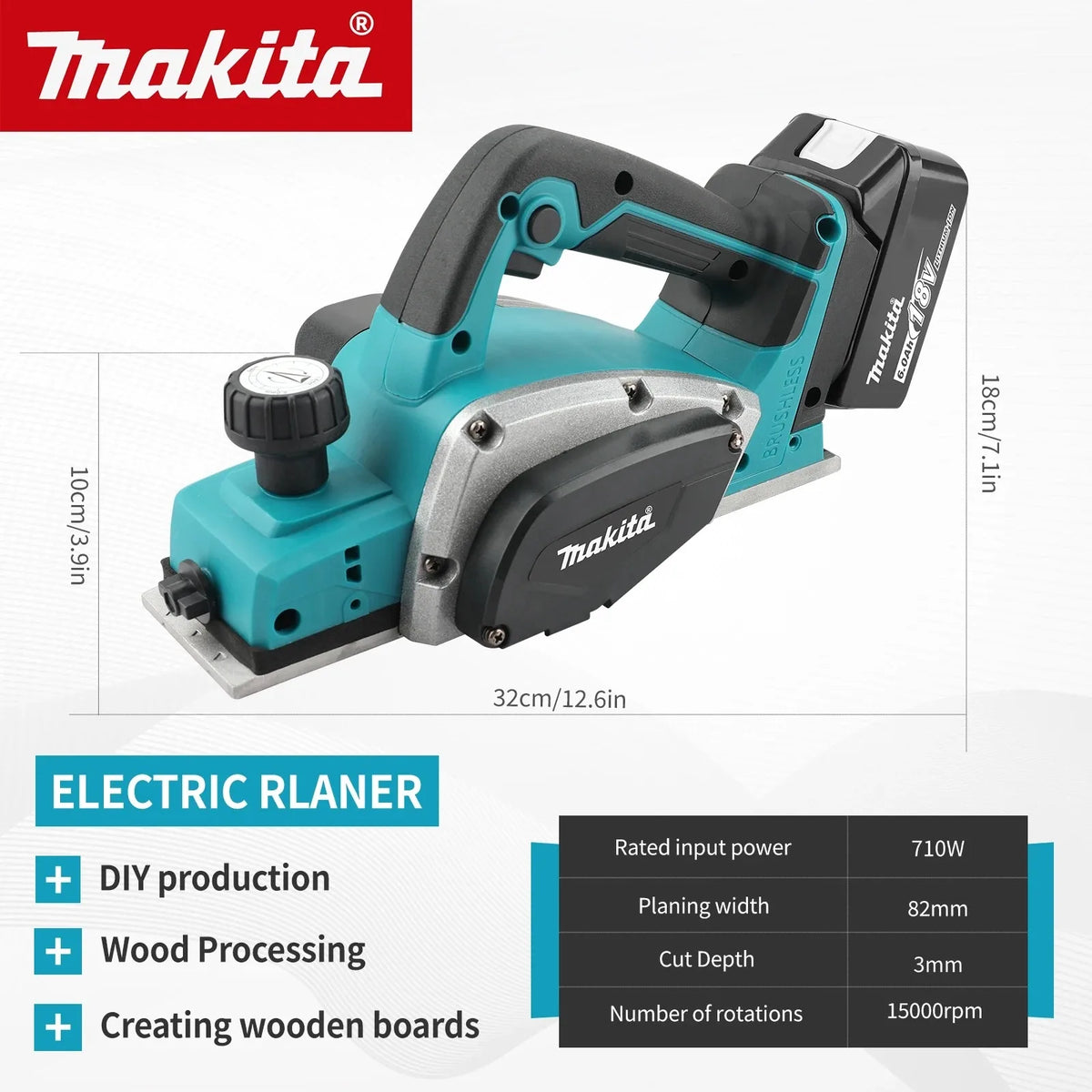 Makita Portable Woodworking Electric Planer 15000RPM Cordless Electric Router trimmer Wood Milling Engraving Slotting Power Tool