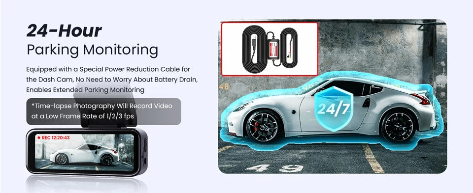 Dash Cam 4K UHD Recording Car Camera DVR Night Vision Video Recorder GPS Wi-Fi  Support Dual Lens Room 2.5K Rear View Camera