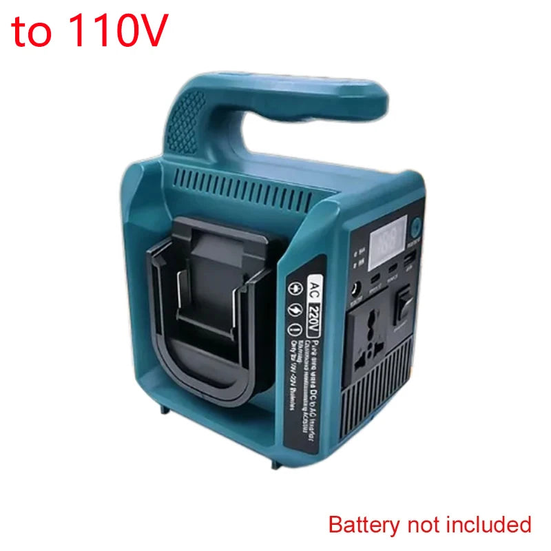Portable Power Bank for Makita 18-21V Lithium Battery DC 18V to AC 110V/220V 550W Pure Sine Wave Inverter Outdoor Power Station