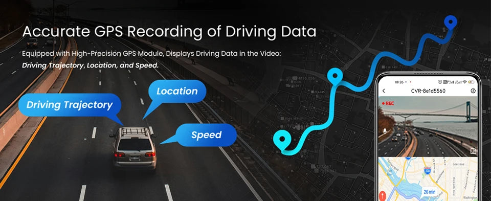 Dash Cam 4K UHD Recording Car Camera DVR Night Vision Video Recorder GPS Wi-Fi  Support Dual Lens Room 2.5K Rear View Camera