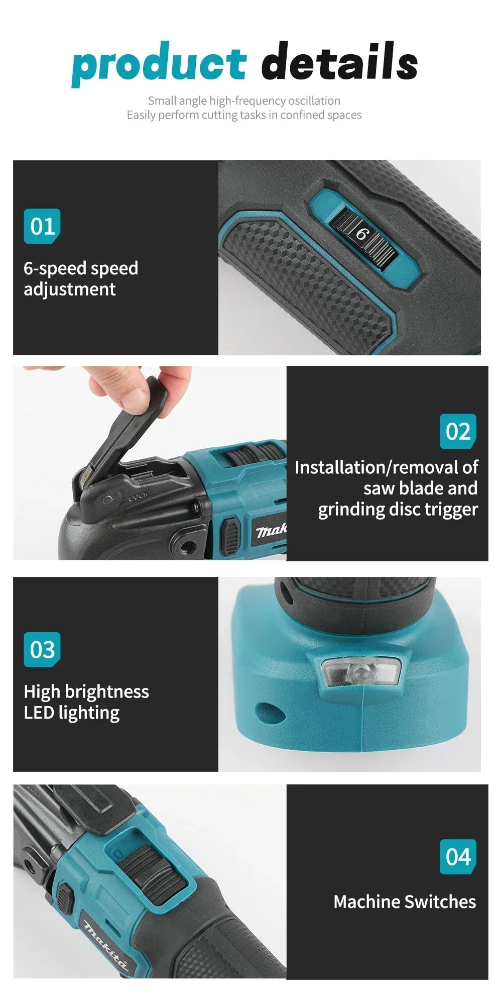 NEW 2026 Makita 18V Handheld Trimming Cutter 18/20V Li-Ion Powered 6-Gear 326-340mm Lightweight for Home and Workshop Use