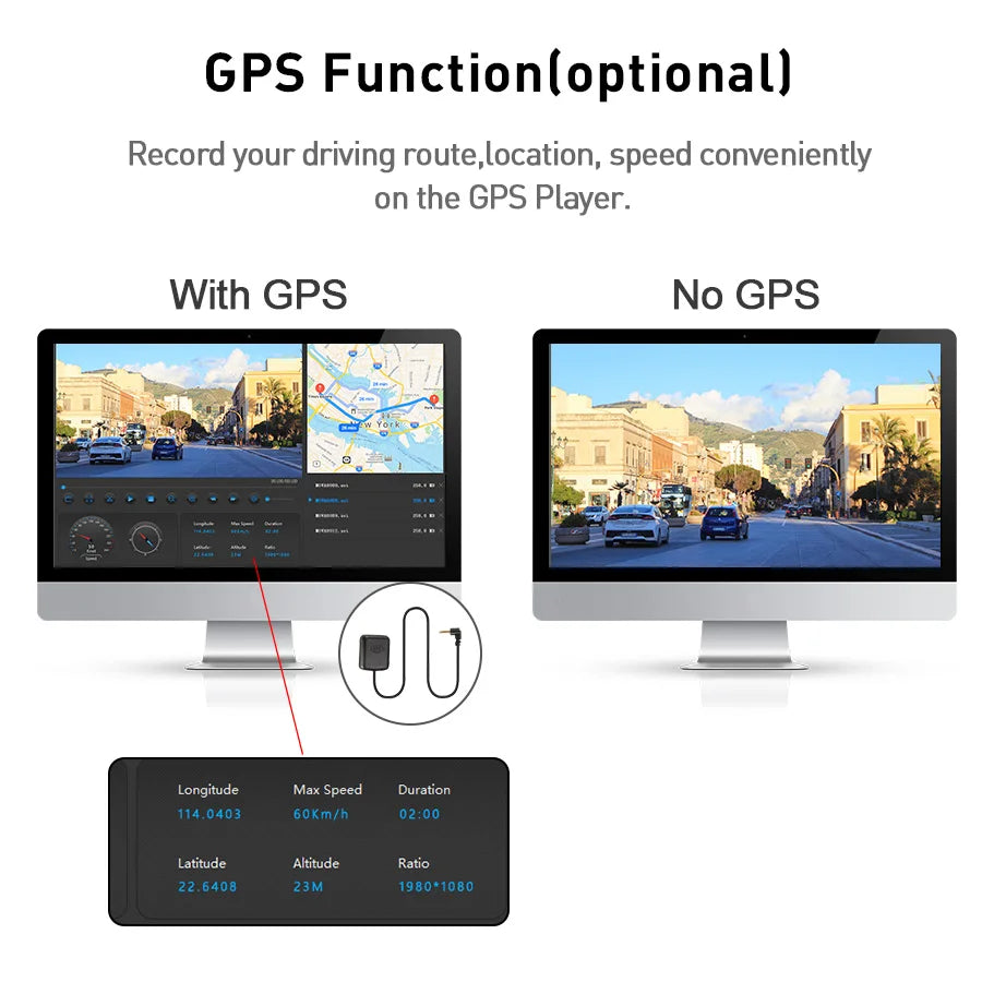 E-ACE 2K Car DVR WIFI GPS Stream Media Mirror Optional 1080P Car Video Camera Night Vision Loop Recording 24H Parking Black Box